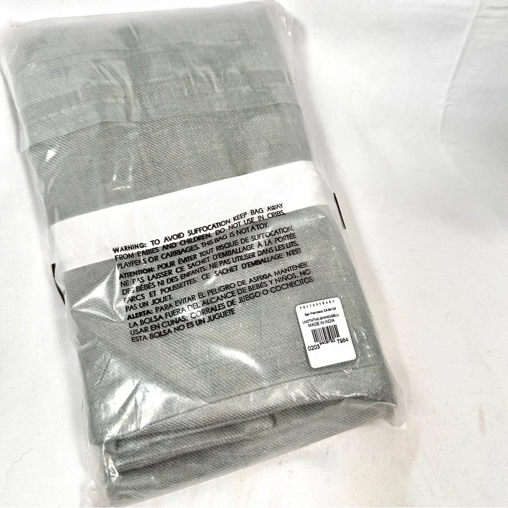 Pottery Barn Willow King Sham Single Cotton Linen Blend Pillow Cover Gray